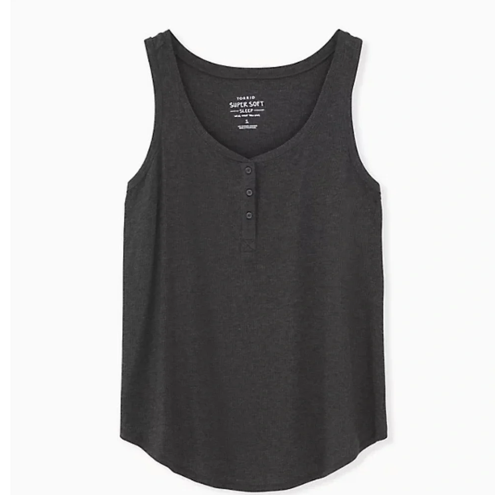 Torrid Rib Henley Sleeveless Sleep Tank - Picture 3 of 4
